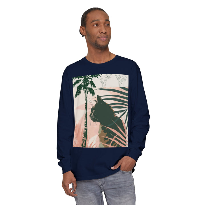 Black Cat Jungle Long Sleeve T-Shirt for jungle-themed parties alt text 28