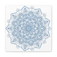 Beautiful handmade steel blue mandala design wall art on matte canvas