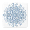 Beautiful handmade steel blue mandala design wall art on matte canvas