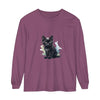 Black Kitten Watercolor - Long Sleeve T-Shirt with cute cat design