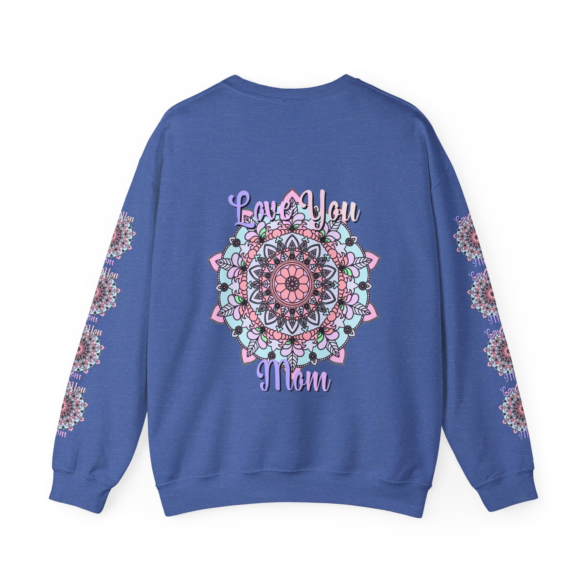 Cozy and stylish unisex crewneck sweatshirt with 'Love You Mom' design, perfect birthday gift for any mom