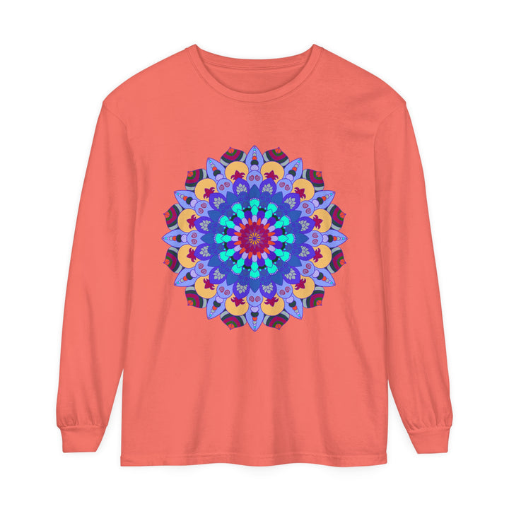 Colorful and intricate mandala design long sleeve T-shirt for vibrant style