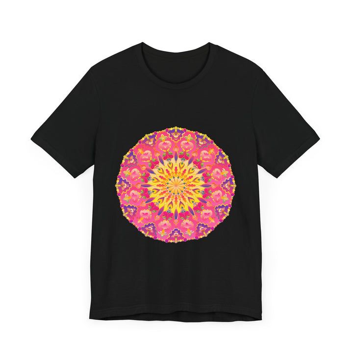 Vibrant Mandala T-Shirt featuring a colorful and symmetrical design, perfect for adding a pop of color to your wardrobe