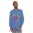 Colorful mandala design long sleeve t-shirt, perfect for adding vibrancy to any outfit