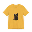 Adorable black cat graphic tee with a cute feline design