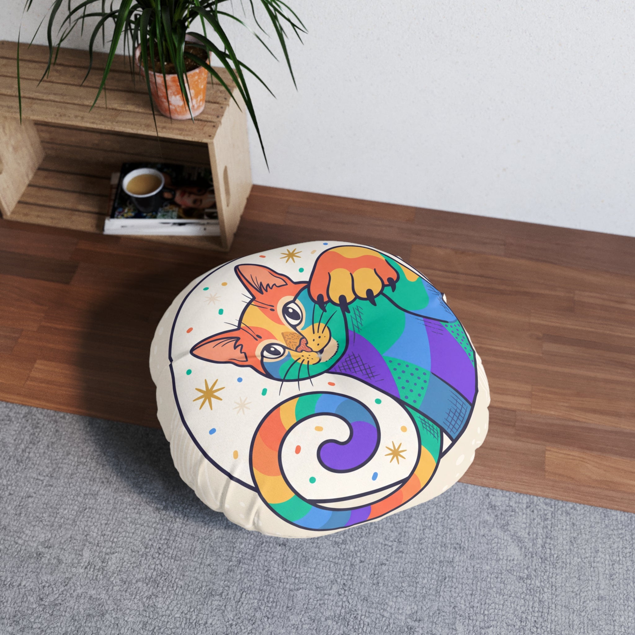 Sunrise Boho Cat Floor Pillow