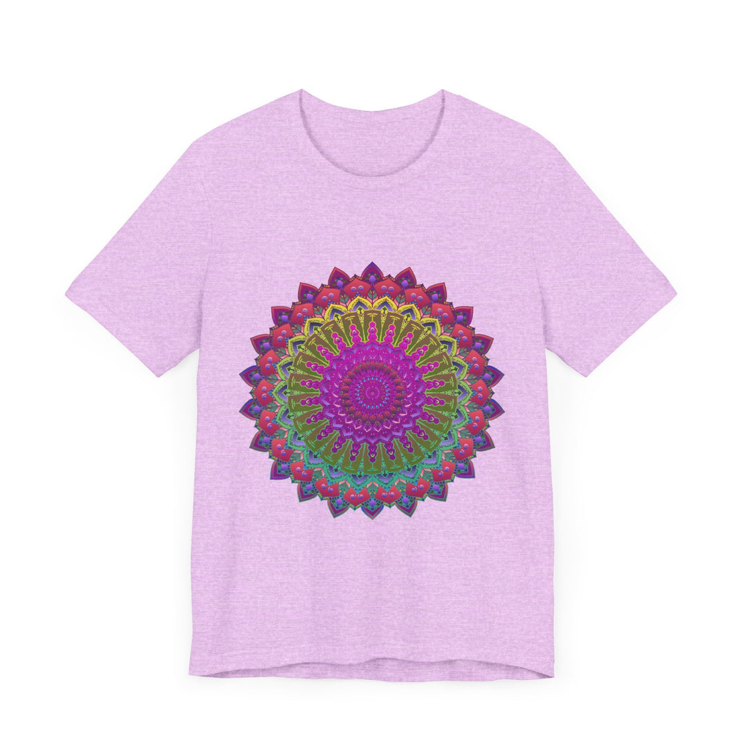 Vibrant Mandala Tee - Colorful Spiritual Art, featuring intricate mandala design in bold, vibrant colors on a soft, comfortable t-shirt