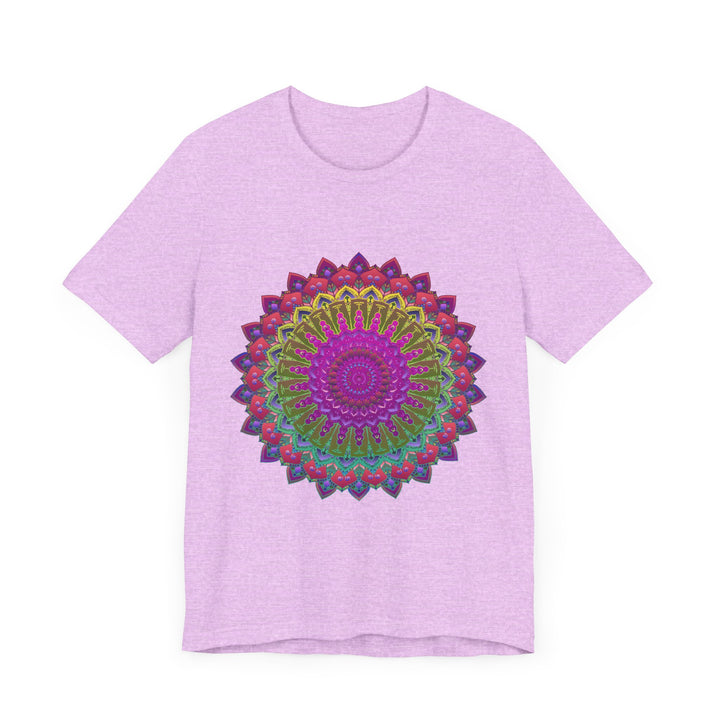 Vibrant Mandala Tee - Colorful Spiritual Art, featuring intricate mandala design in bold, vibrant colors on a soft, comfortable t-shirt