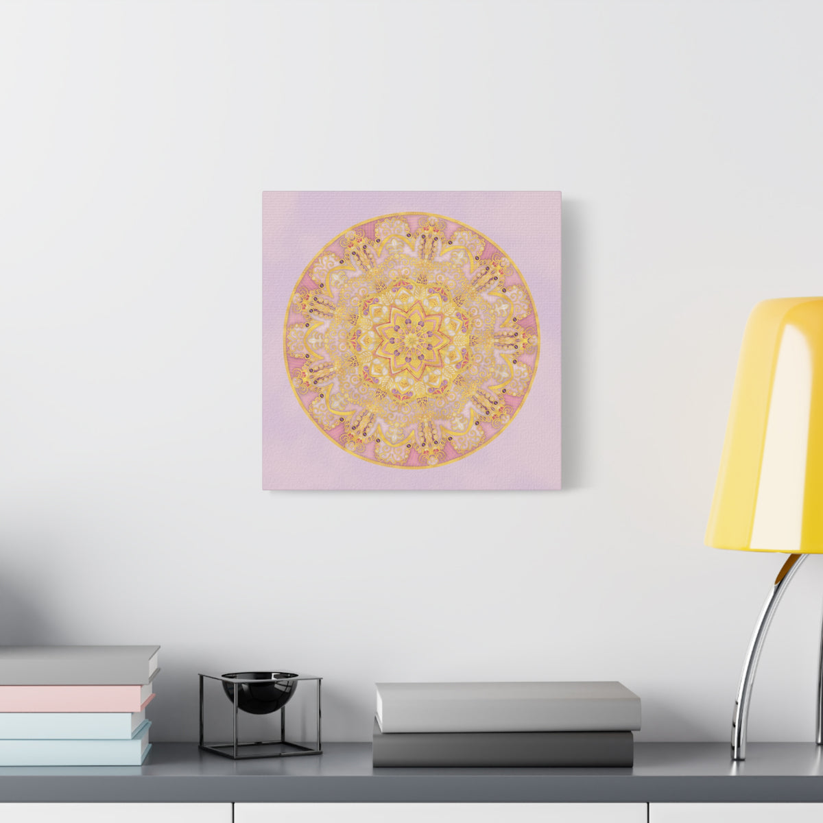 Pink and Gold Mandala Matte Canvas Wall Art