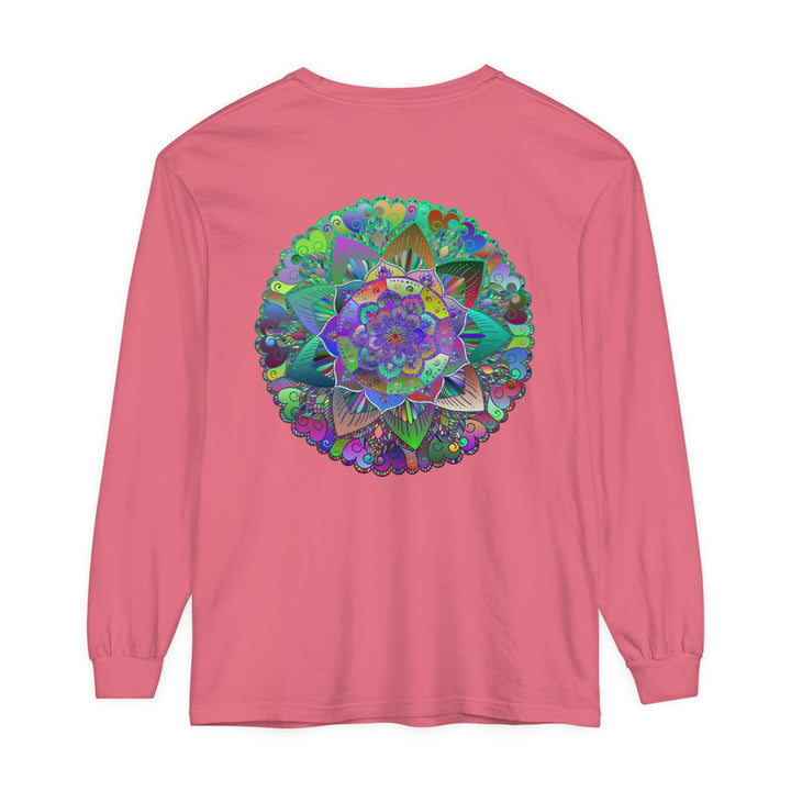 Colorful and eye-catching mandala pattern on comfortable long sleeve tee