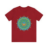 Psychedelic Mandala Tee - Vibrant Flower Design Alt Text 3