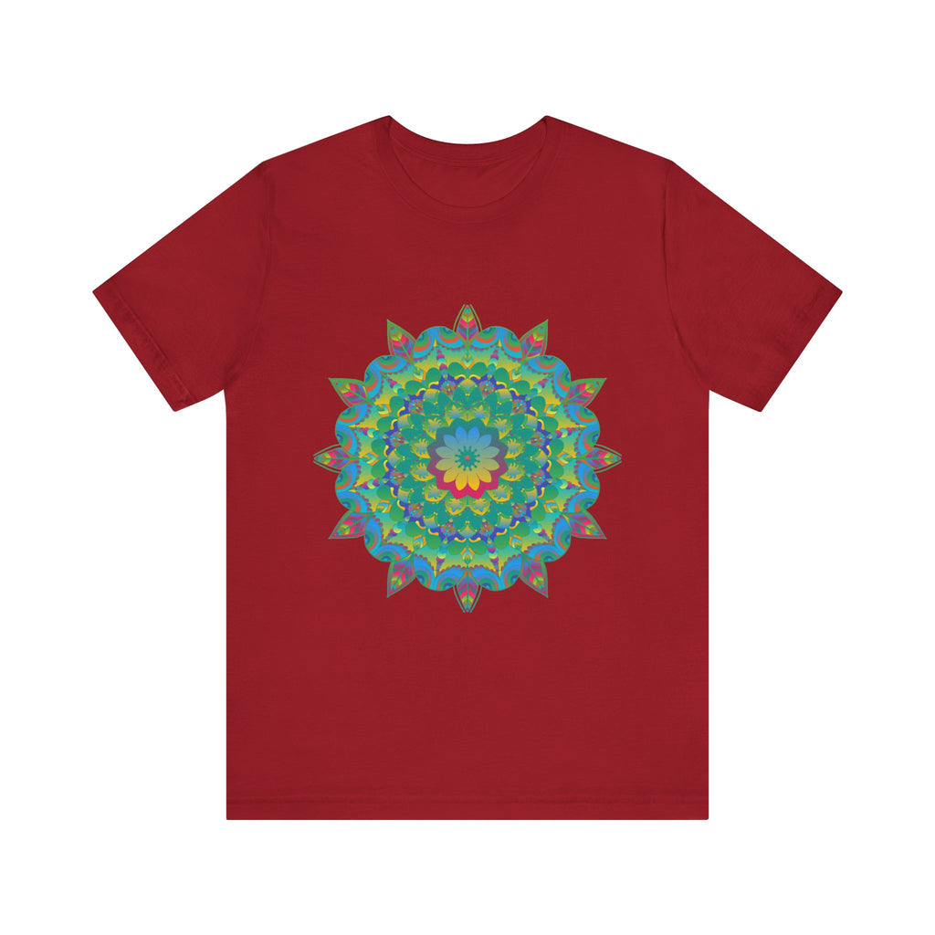 Psychedelic Mandala Tee - Vibrant Flower Design Alt Text 3