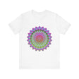 Vibrant Mandala T-Shirt featuring a colorful and intricate design with intricate patterns and bright, eye-catching colors