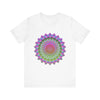 Vibrant Mandala T-Shirt featuring a colorful and intricate design with intricate patterns and bright, eye-catching colors