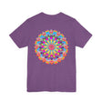 Colorful Mandala Tee with Symbols of Harmony and Spiritual Balance