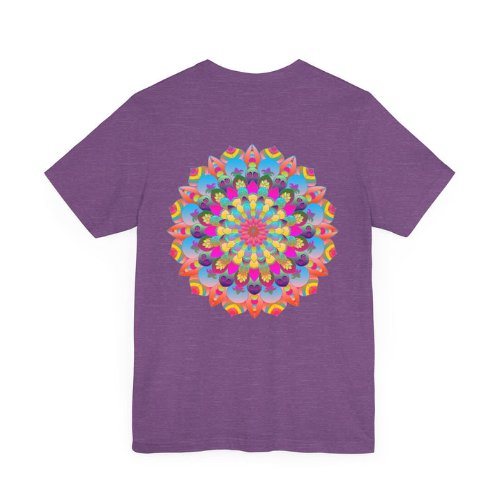 Colorful Mandala Tee with Symbols of Harmony and Spiritual Balance