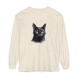 Black Cat Watercolor design on a comfortable unisex long sleeve t-shirt