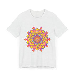 Vibrant floral mandala tee with intricate designs and bright colors