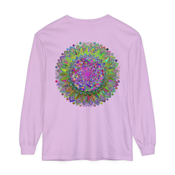 Colorful and intricate mandala design long sleeve unisex t-shirt for all genders