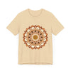 Beautiful brown and orange intricate mandala tee shirt with detailed design