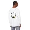 Black Cat Moon Glow Long Sleeve T-Shirt with a spooky, glowing moon and black cat design