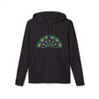 Colorful psychedelic mandala patterned Adidas fleece hoodie with hood and front pocket