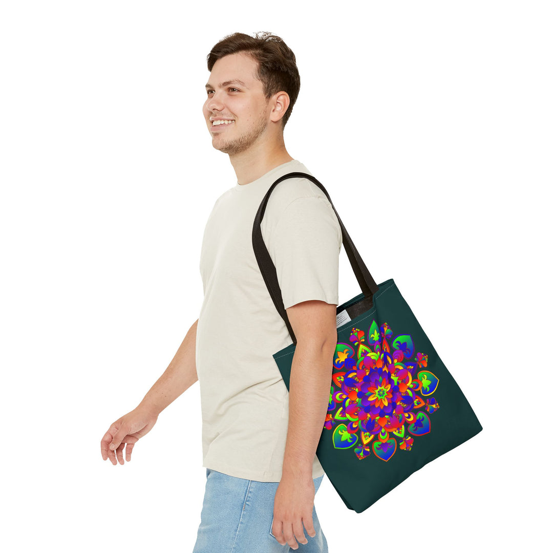 Beautiful and colorful Mandala Mystical Nature Tote Bag with intricate design