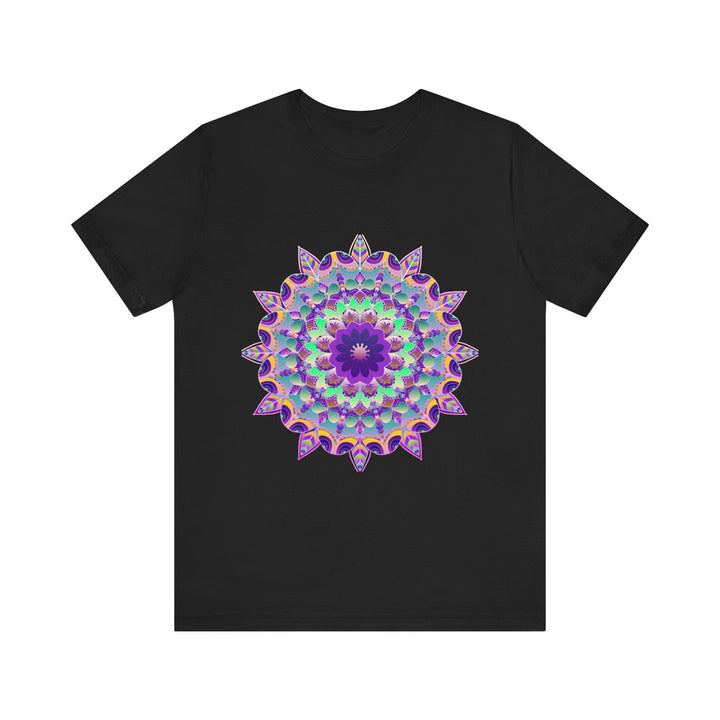 Vibrant and intricate purple mandala design on comfortable t-shirt