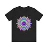 Vibrant and intricate purple mandala design on comfortable t-shirt