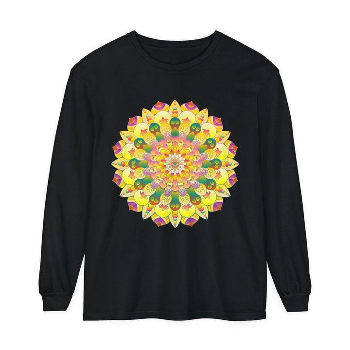 Colorful and intricate mandala design long sleeve t-shirt for all genders