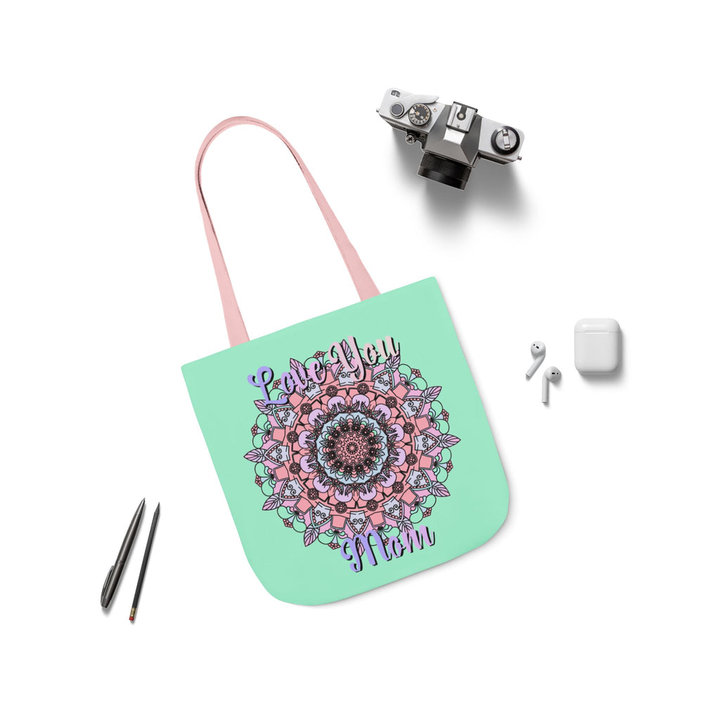 Mandala 'Love You Mom' Canvas Tote — Floral Mother's Day Gift Bag