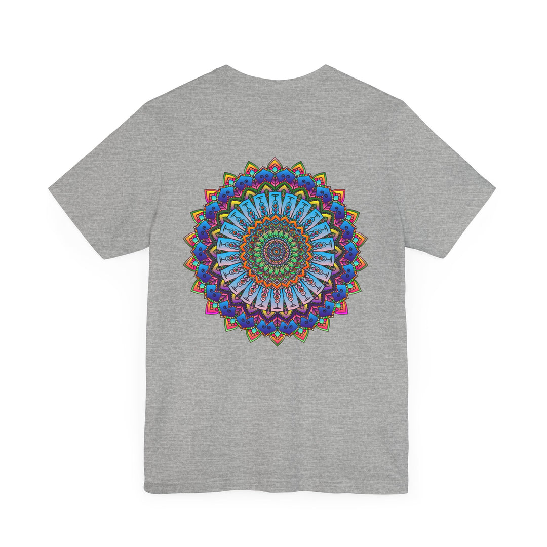 Vibrant Mandala Tee featuring intricate spiritual design for peace and harmony