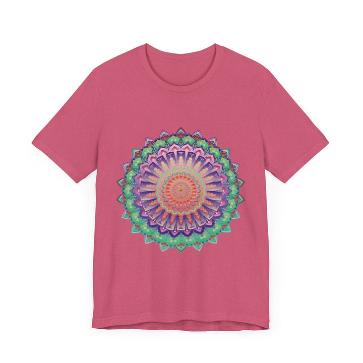 Vibrant Mandala Tee featuring a colorful and psychedelic design perfect for free spirits and lovers of bold, eye-catching fashion