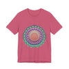 Vibrant Mandala Tee featuring a colorful and psychedelic design perfect for free spirits and lovers of bold, eye-catching fashion