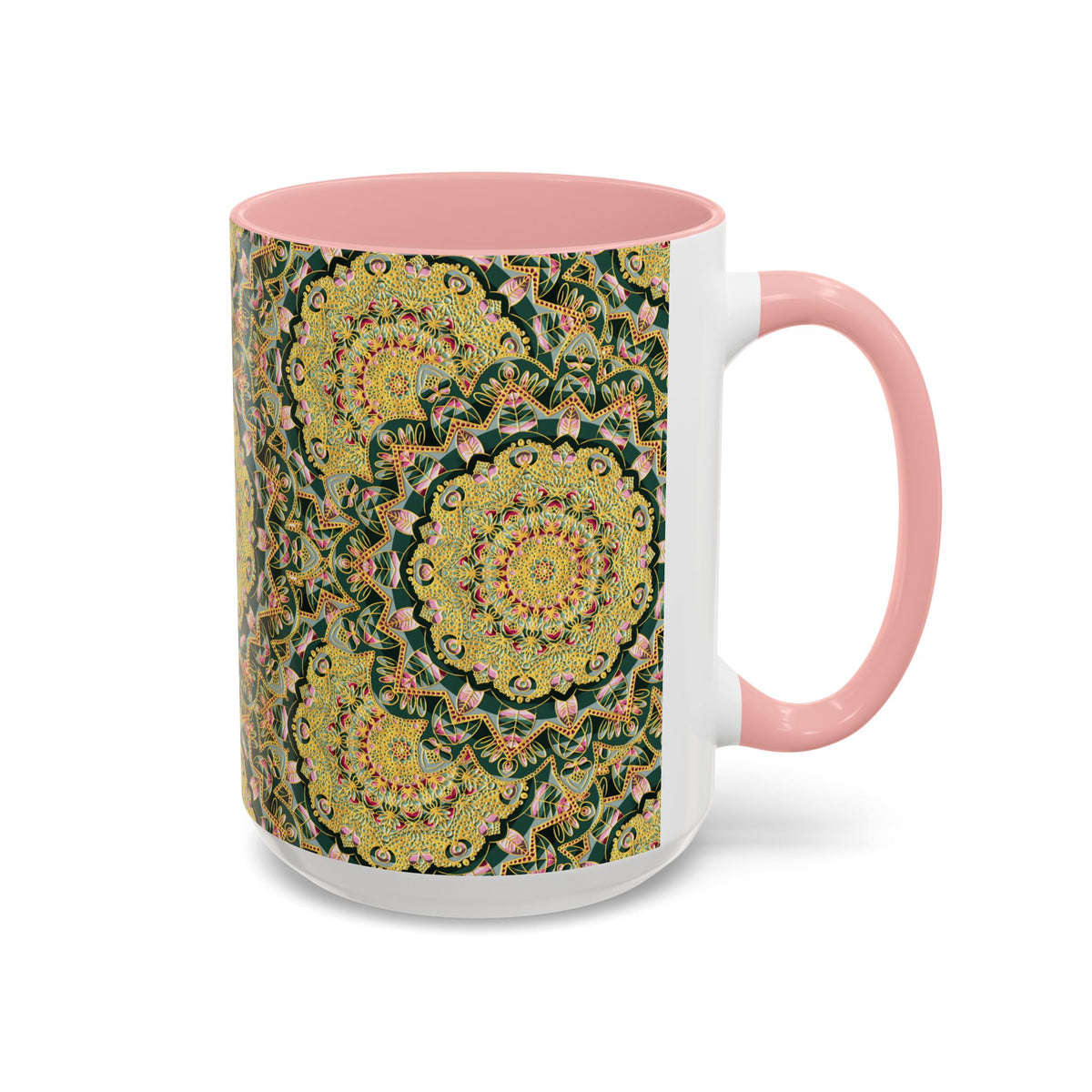 Mandala Floral Coffee Mug – Bohemian Botanical Ceramic Cup
