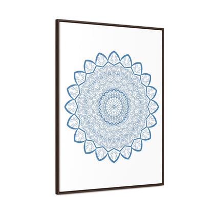 Beautiful mandala handmade art with steel blue design, perfect for gallery canvas wraps and vertical framing