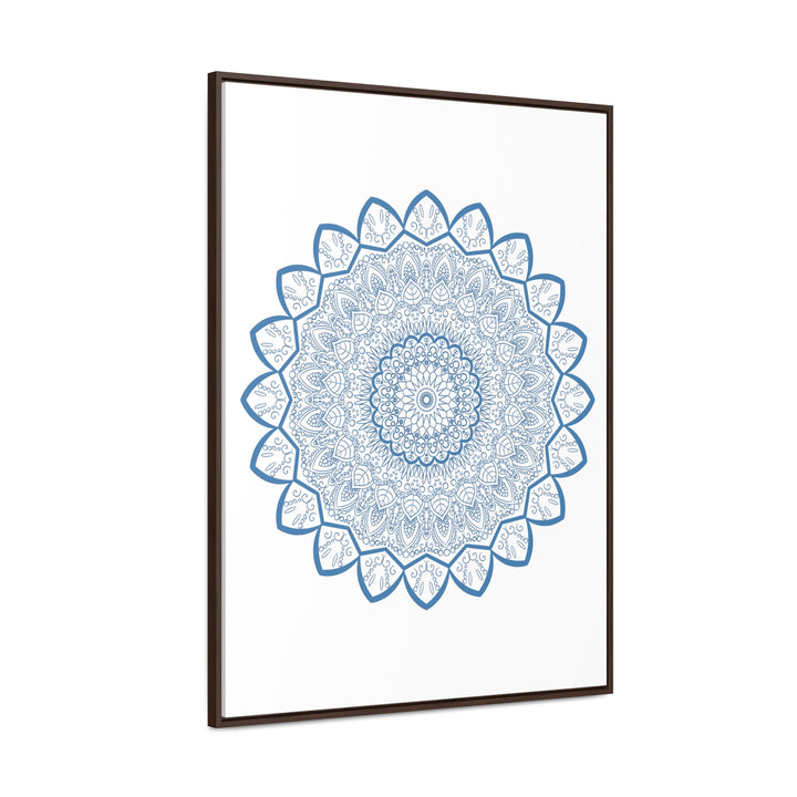 Beautiful mandala handmade art with steel blue design, perfect for gallery canvas wraps and vertical framing