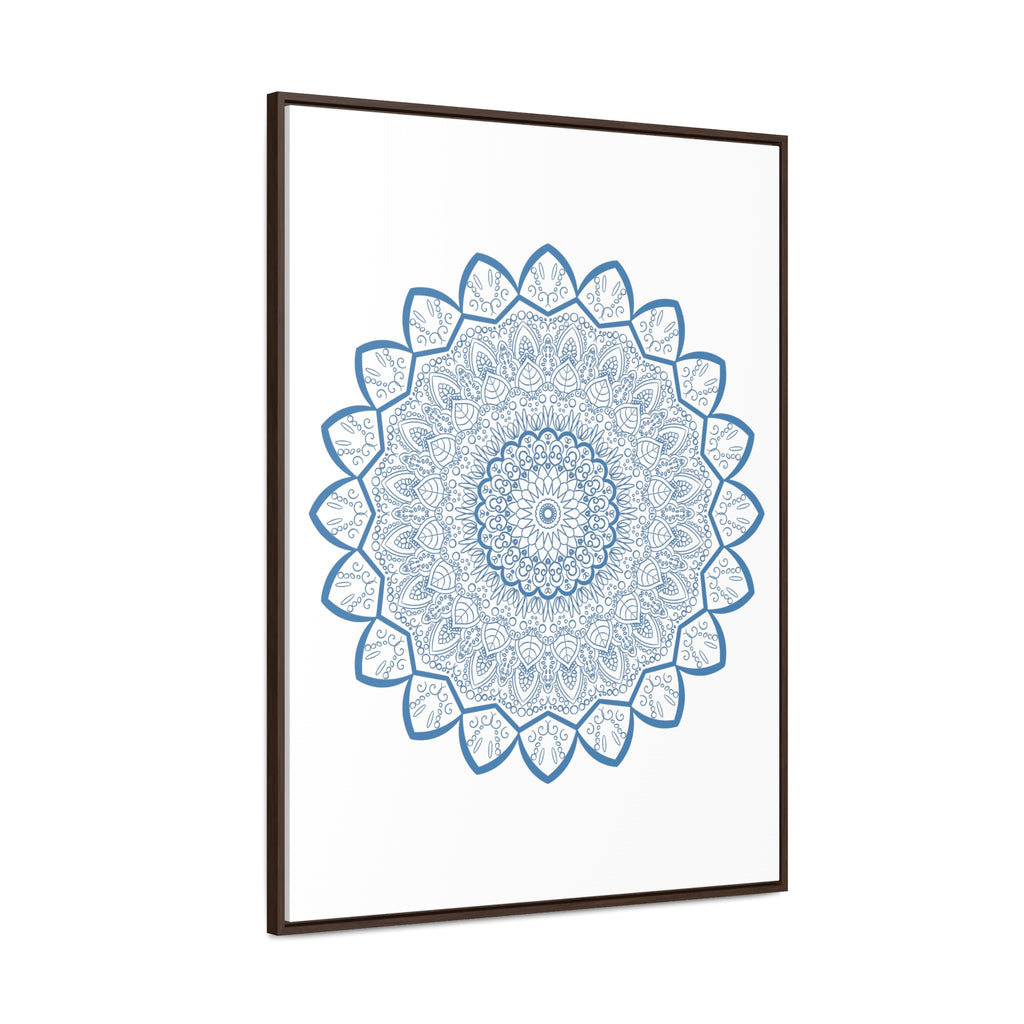 Beautiful mandala handmade art with steel blue design, perfect for gallery canvas wraps and vertical framing