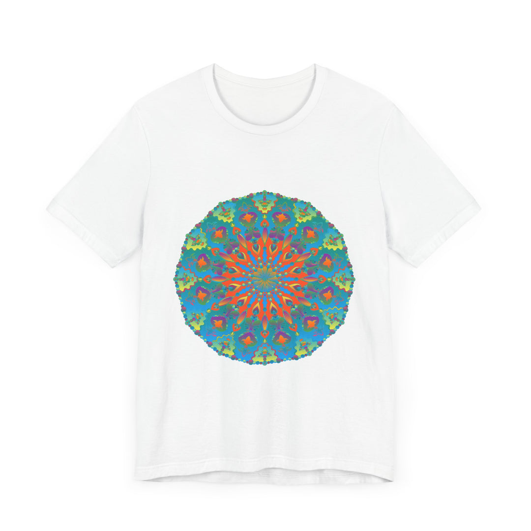 Vibrant and intricate Rainbow Mandala Tee featuring a stunning and colorful design