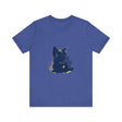 Midnight Blue Cat Mystery T-Shirt: A stylish, unique t-shirt featuring a mysterious midnight blue cat design