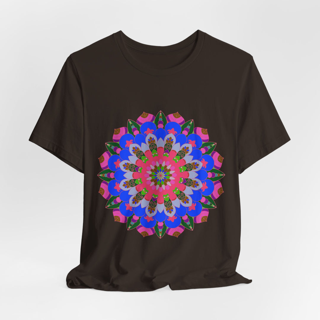 Colorful Mandala Geometric T-Shirt featuring a vibrant, intricate design perfect for adding a pop of color to any outfit