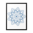 Beautiful steel blue Mandala Handmade Art on gallery canvas wraps, perfect for vertical framing as Mandala Design Wall Art
