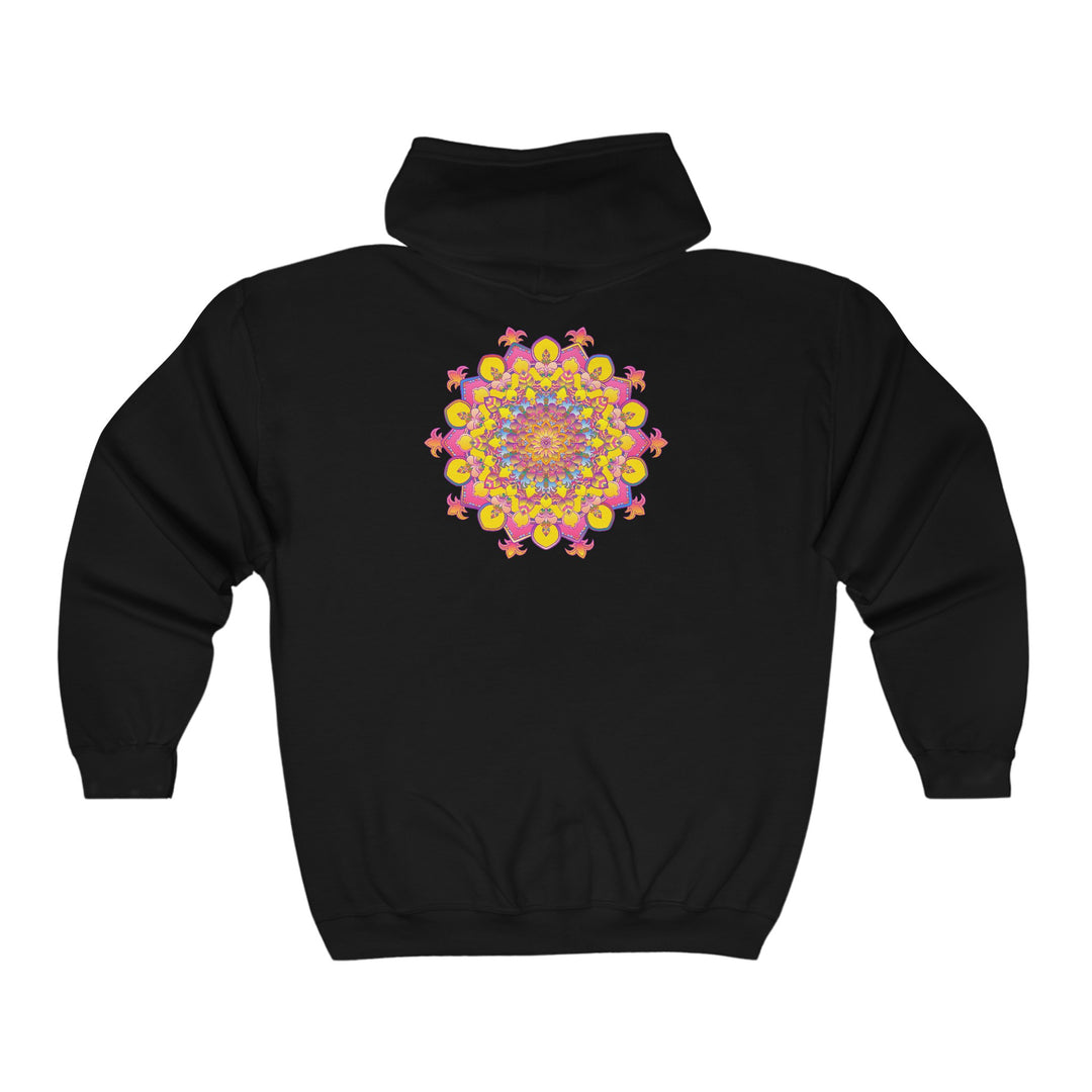 Hoodie featuring a vibrant and psychedelic mandala art design