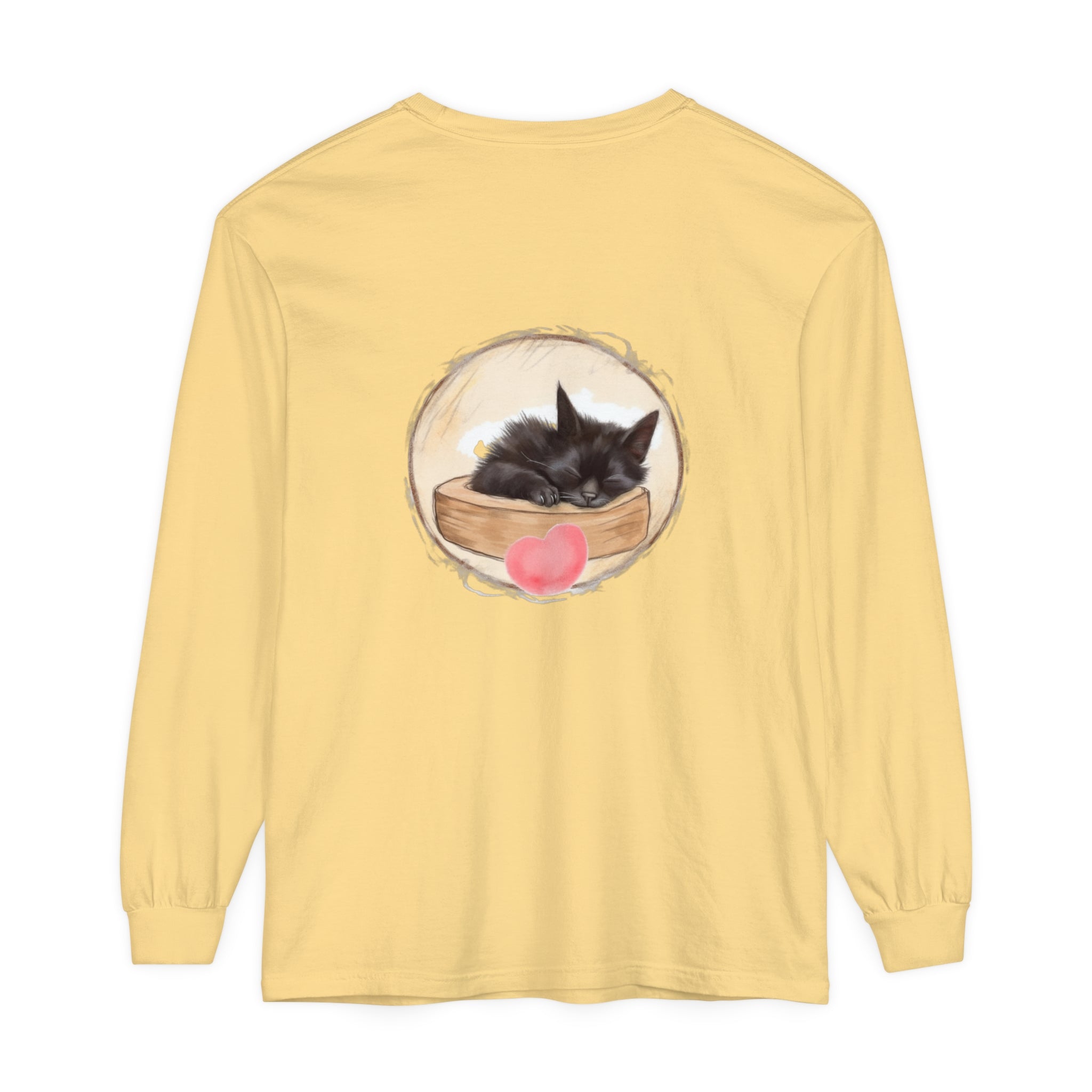 Adorable sleepy kitten on a soft, comfortable unisex t-shirt perfect for bedtime