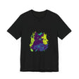 Black Cat Mystery - Abstract T-Shirt featuring a unique design with swirling patterns and a mysterious black cat silhouette