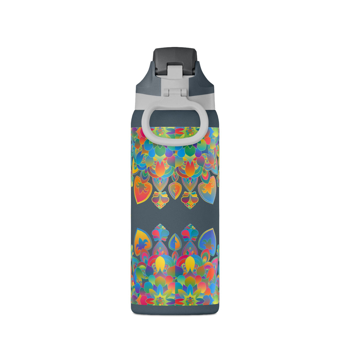 Insulated Water Bottle — Colorful Psychedelic Mandala 32oz
