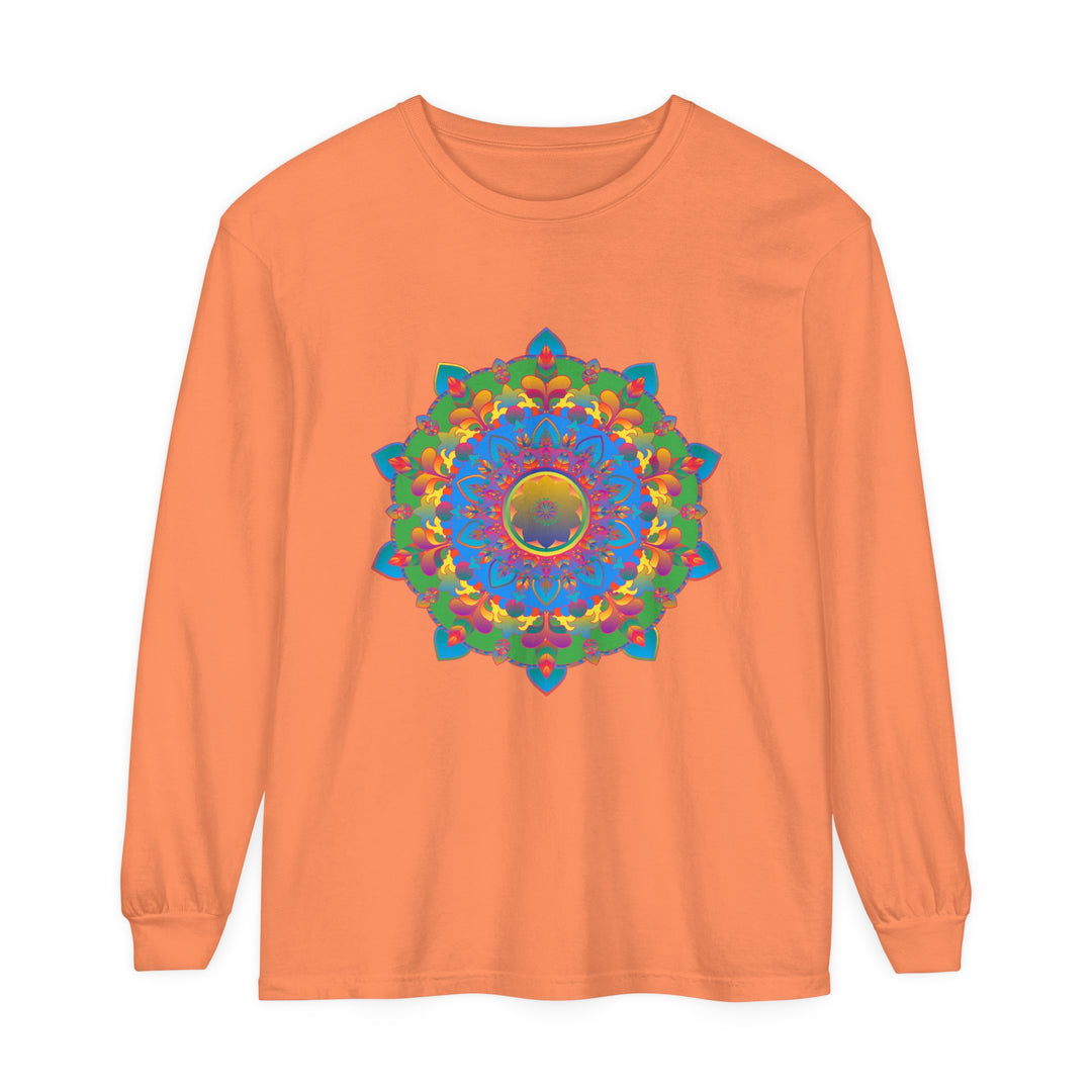 Intricate Mandala Long Sleeve T-Shirt with vibrant, detailed design and comfortable fit