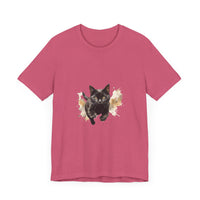 Black Cat Watercolor Sprint T-Shirt, a comfortable and stylish shirt perfect for cat lovers and art enthusiasts