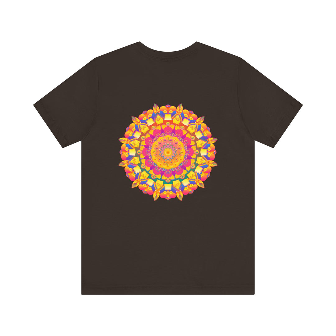 Beautiful and colorful Vibrant Mandala T-Shirt with Peace and Harmony design