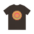 Beautiful and colorful Vibrant Mandala T-Shirt with Peace and Harmony design